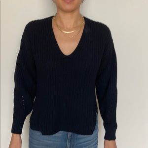 Everlane Texture Cotton V Neck Sweater